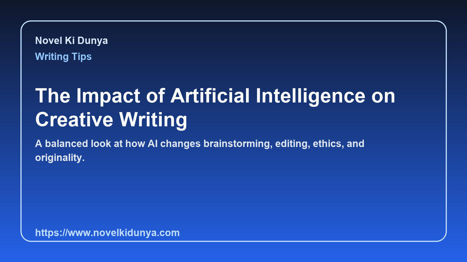 The Impact of Artificial Intelligence on Creative Writing